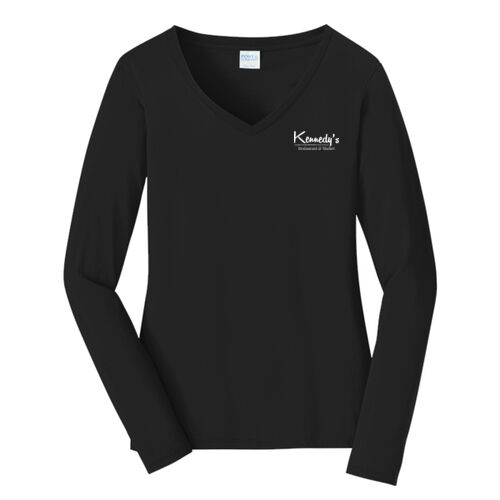 Staff - Ladies Long Sleeve Fan Favorite V Neck Tee Thumbnail